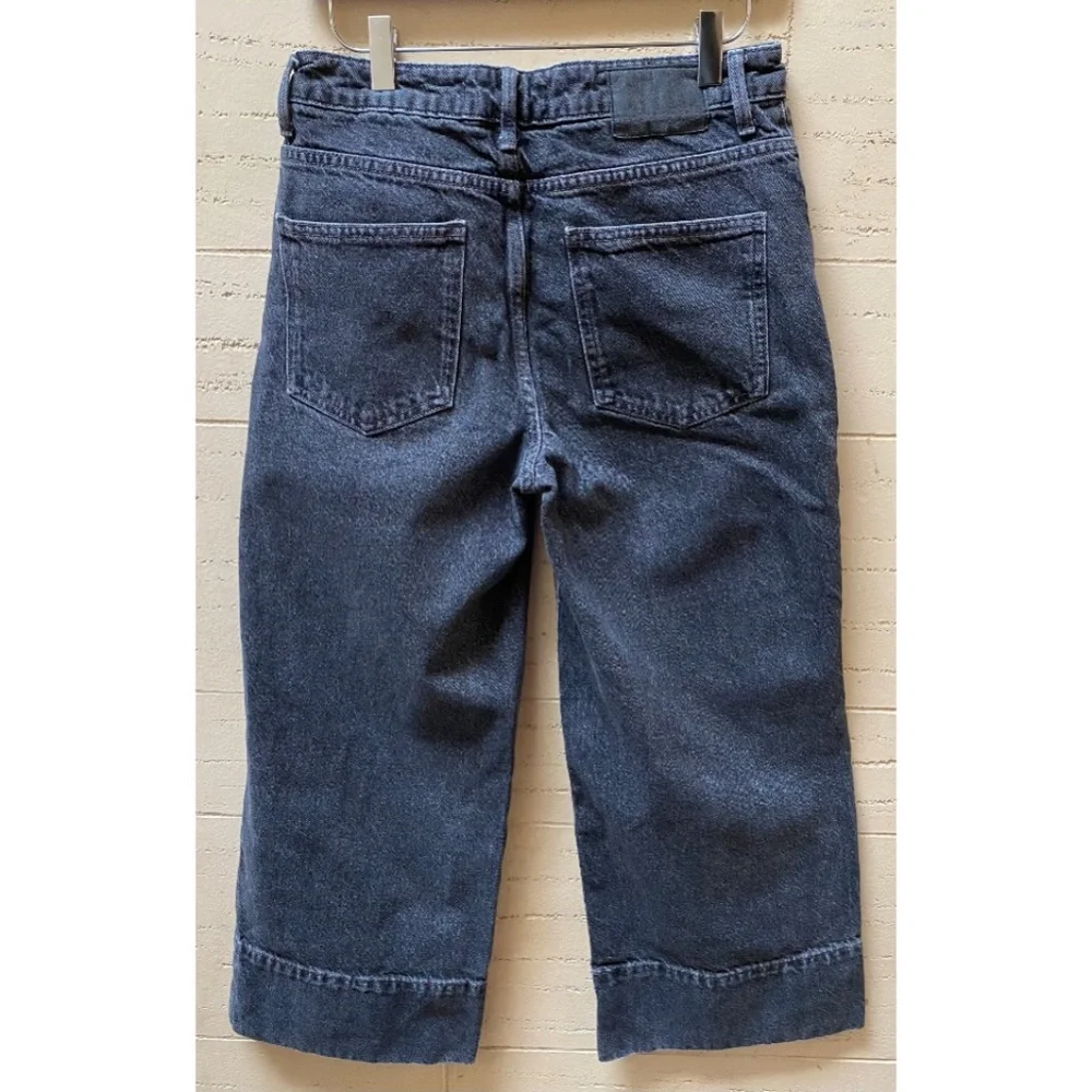 Zara CROP WIDE LEG FRONT SEAM Z1975 JEANS WITH A HIGH WAIST - Picture 3 of 10